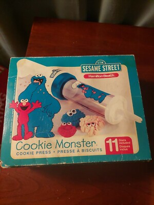 Vintage 1998 Hamilton Beach Sesame Street Cookie Monster Cookie Press 