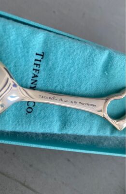 TIFFANY & Co. Open Heart Baby Spoon Sterling Silver W/Box Cloth