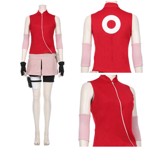 Haruno Sakura Cosplay Costume Outfit Halloween Party Dress new - Picture 4 of 12