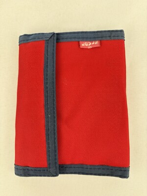 Vintage 90s Levi's Wallet 5''X4'' Red and Blue Bifold Billfold NOS Levis