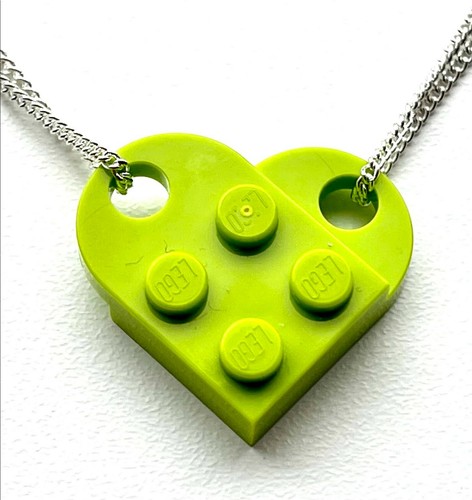 LEGO Heart Necklace, 2 Silver Chains - 2.5mm, Personalised, Free Gift Bag - Picture 11 of 23