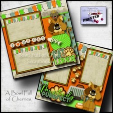 MY CAT kitten 2 premade scrapbook pages KITTY paper piecing printed Cherry 0331