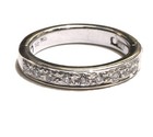 18K White gold Arthritic shank Natural Diamond wedding band ring 3.2g VS2 .16ct — photo 1