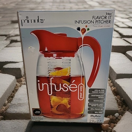 Primula Flavor It Infusion Pitcher Red Beverage Infuser Dispencer 2.9 Qt Pitcher