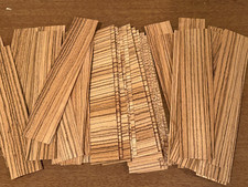 Zebrawood Fingerboard Wood Veneer 50 pieces makes 10 Boards 8" x 1.5"