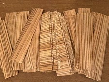 Zebrawood Fingerboard Wood Veneer 50 pieces makes 10 Boards 8" x 1.5"