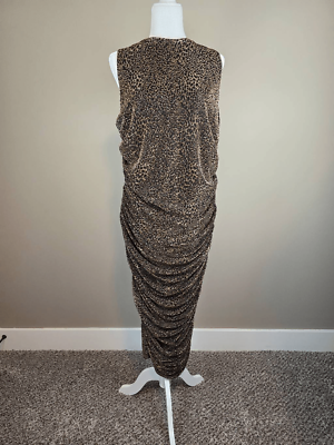 Fashion Nova dress Sz 3XL Gold Glitter Cheetah Print