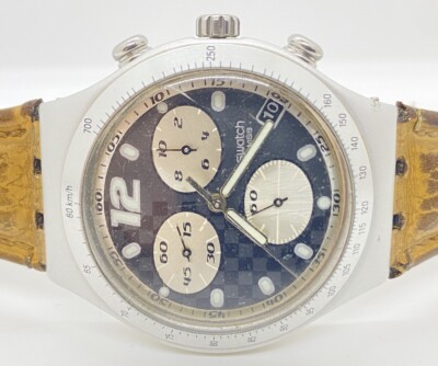 Swatch Irony Herren Armbanduhr Chronograph Aluminium Gehäuse