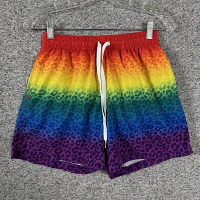 Chubbies Men's Size Small 5.5'' Inseam Rainbow Leopard Print Lined Swim Shorts