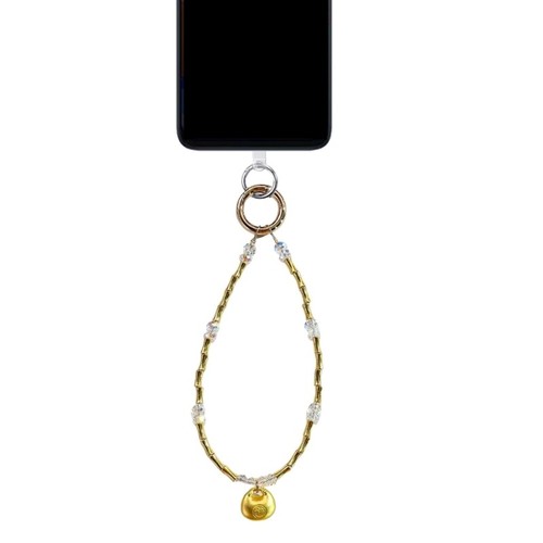 Fashionable Gold Beaded Bracelet Cellphone Strap Pendant Antilost Chain Jewelry - Zdjęcie 3 z 8
