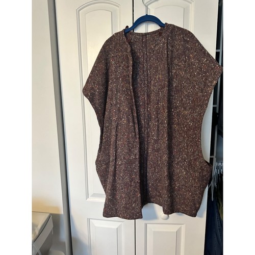 Vintage British purple tweed classic wool cape vest - Picture 7 of 7