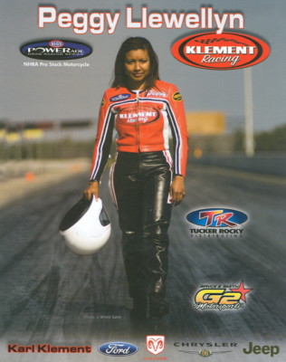 2007 Peggy Llewellyn Klement Racing ''1st issued'' Buell PSM NHRA postcard