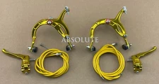 AltaLine BMX Brake FRONT & REAR SET Alloy GOLD Bike Bicycle Caliper Cable Lever.
