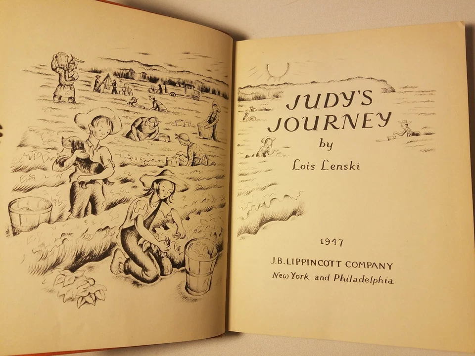 1947 'JUDY'S JOURNEY' by LOIS LENSKI 1ST EDITION FINE COPY ALABAMA FARM GIRL Foto 4 de 4