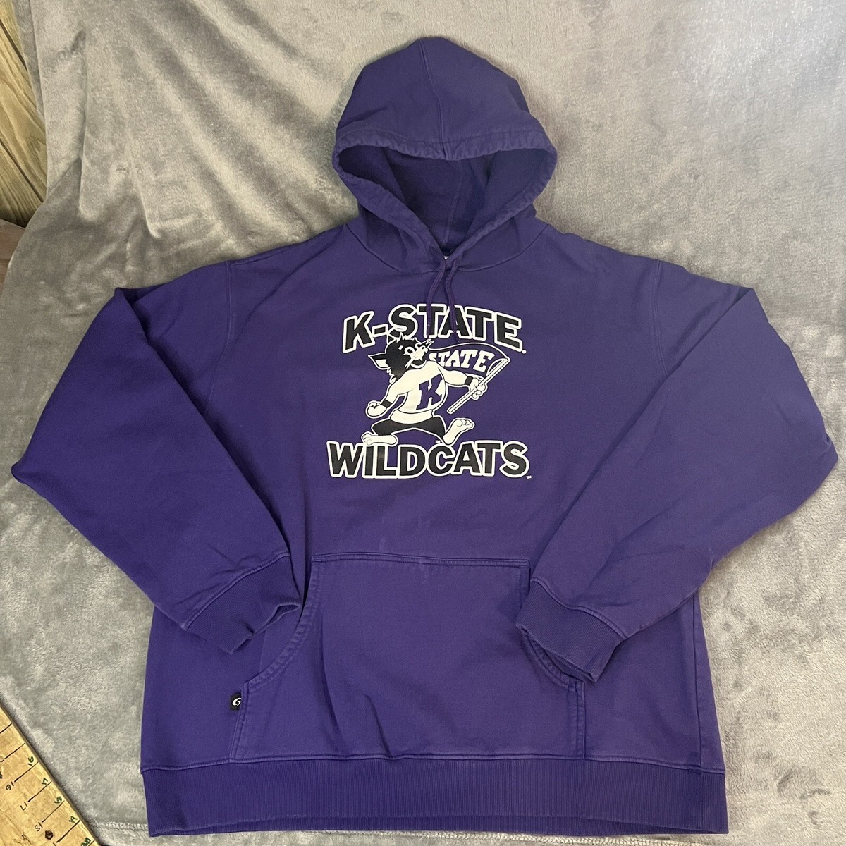 VINTAGE K-State Wildcats Jacket Adult Extra Large Purple Sweatshirt Hoody  90s