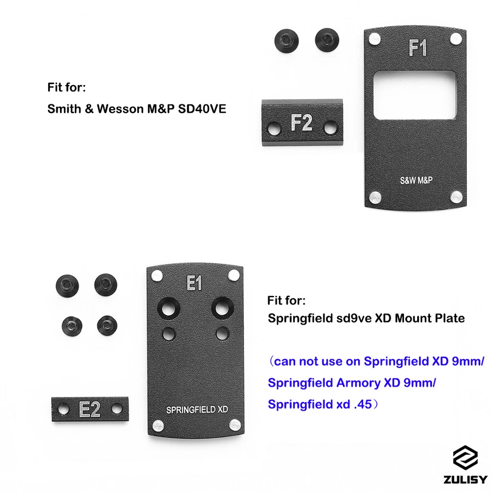 Base de placa adaptadora de miras de punto rojo para montaje S&W M&P Springfield XD Doctor Vortex Foto 3 de 4