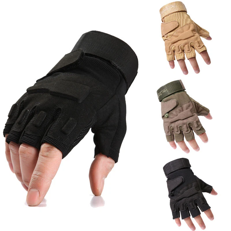 3 Color Half Finger Gloves Anti-slip Army Fingerless Motorcycle Gloves US