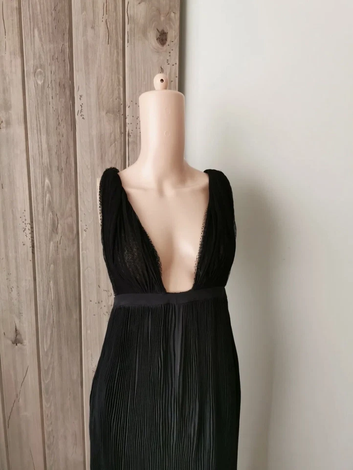 Черное плиссированное платье Rochas размер 40 - Изображение 4 из 4