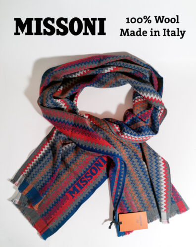NP~300€ Missoni Schaltuch, made in Italy aus 100% Wolle, 40x180cm, Schal bunt