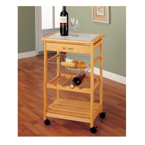 Small Kitchen Island Cart With Wheels Prep Counter Storage Shelf