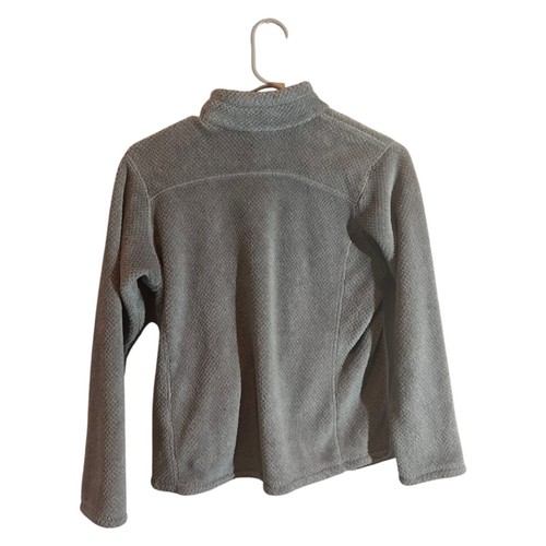 Patagonia Fleece Sweater Snap Pullover Gray and Coral Girl's Size L (12) - Picture 4 of 11