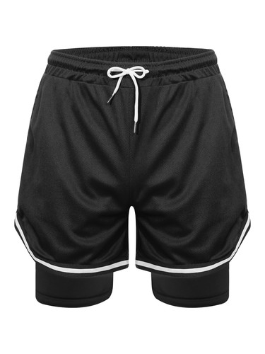 Boys Athletic Shorts Quick Dry Gym Basketball Sports Shorts Drawstring Shorts - Picture 7 of 70