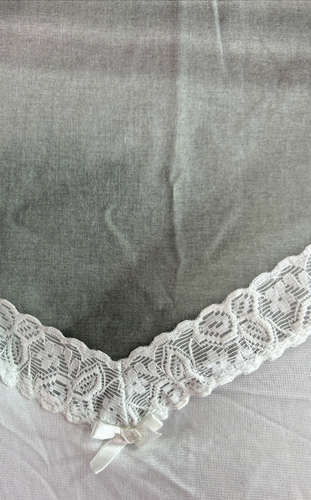Vintage silky White Satin Lace full Slip Dress Lingerie by Mel Lin Size 46 - Picture 3 of 12