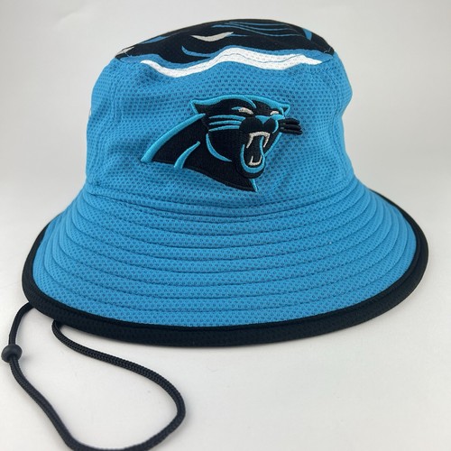 Carolina Panthers Bucket Hat Cap Blue Black Big Logo New Era OSFM Adult Fishing