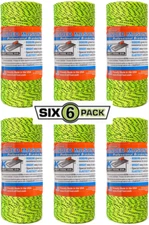 Kraft Tool BC354 Premium Green & Black Bonded Braided Nylon Mason's Line 6 Pack