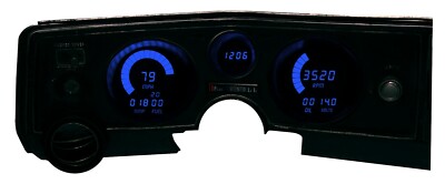 Intellitronix Blue LED Digital Gauge Cluster 1969 Chevy Chevelle Models