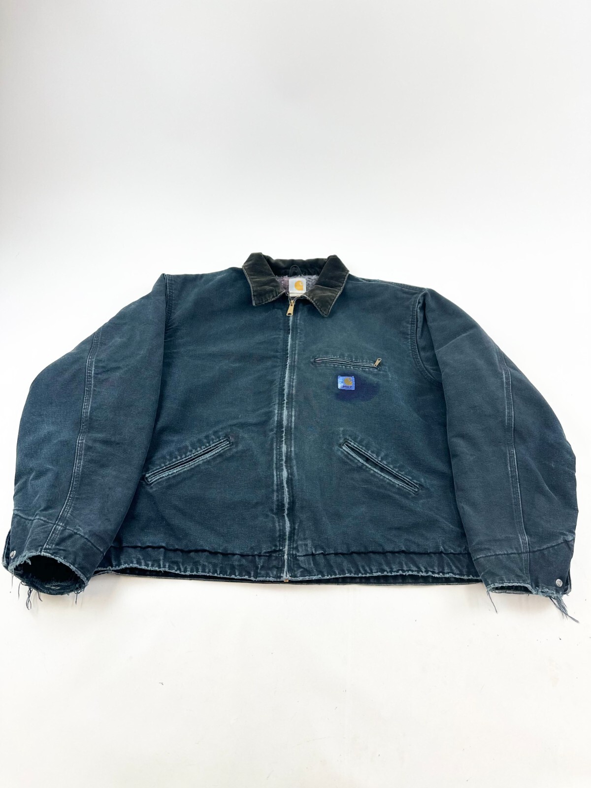 Vintage Carhartt Detroit Jacket Mens 3XL Black Workwear Corduroy Collar J001 USA