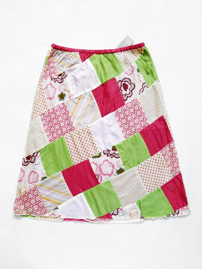 NEW WITH TAG AMERICAN EAGLE Patchwork A-Line Elastic Waist Skirt 2 (26" x 23.5")