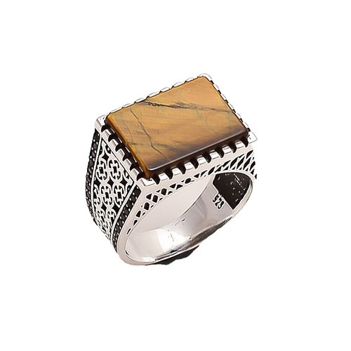 Niels Erik From, Denmark 1950-60s Sterling Silver Tiger's Eye Ring
