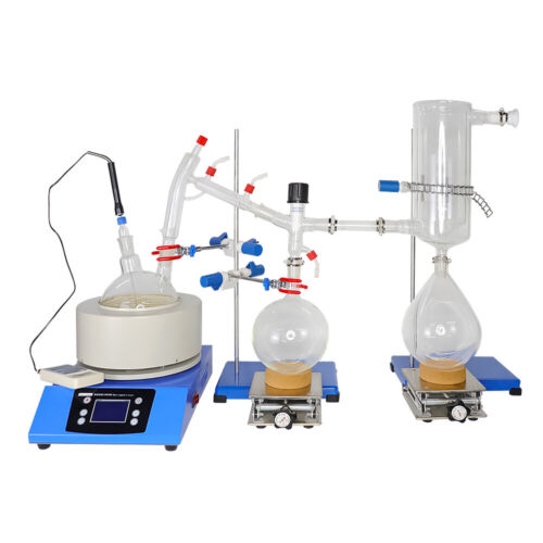 Lab 2L Upgrade Short Distance Distillations Kit Oil Extractor with Cooling Trap Essential - Picture 1 of 15