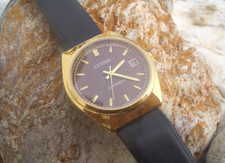 VINTAGE CITIZEN AUTOMATICO MARRONE CASSA PLACCA ORO ANNI 80 MOV. MYOTA 8200.
