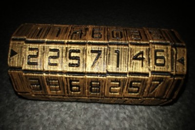 Mini Cryptex Puzzle DaVinci Replik 3D Druck Kunststoff 5, 6 oder 7 Zahlen schwarz gold