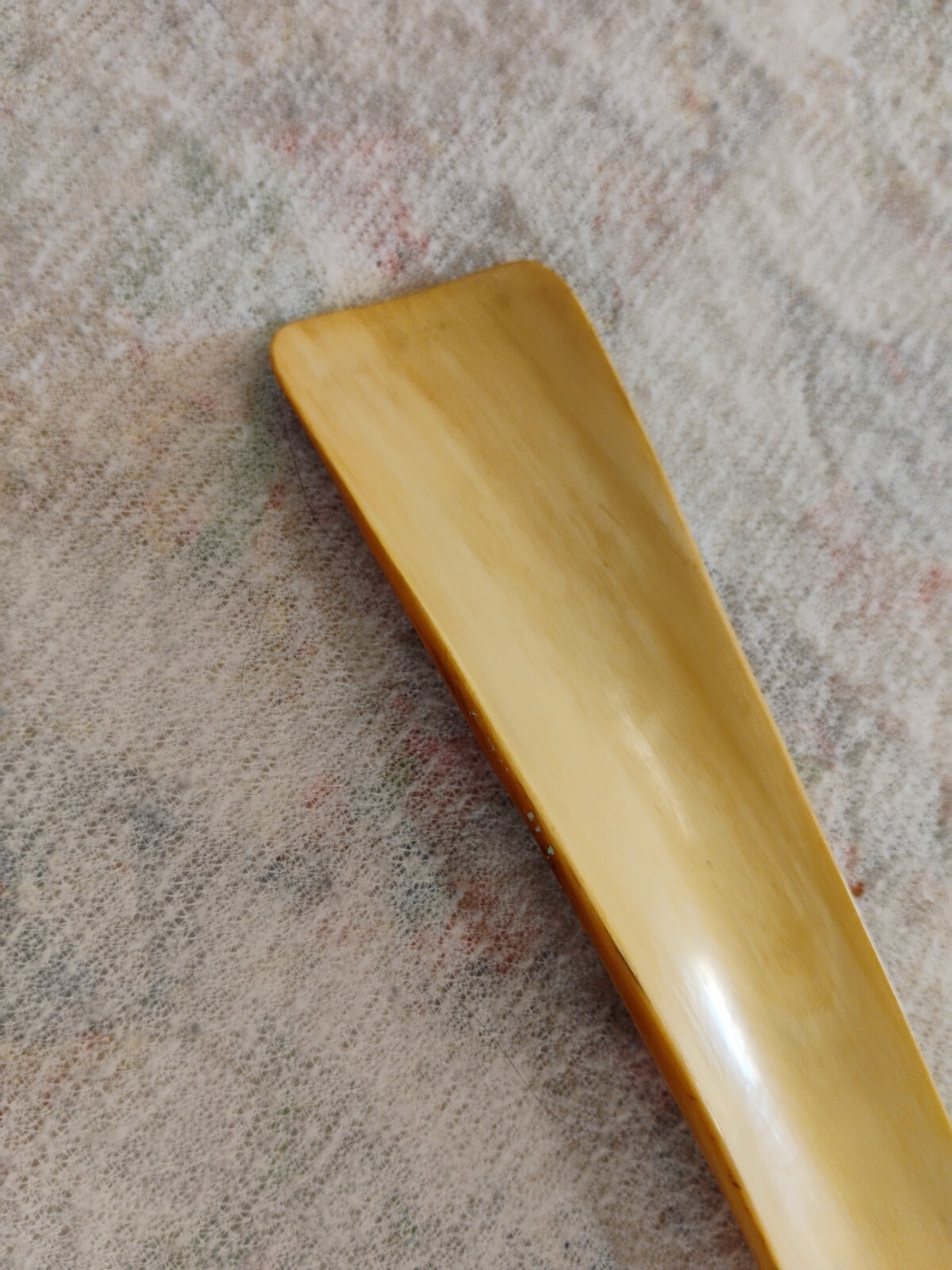 Vintage Saxone Ox Horn Shoe Horn Handmade In Scotland 15¼in Lanyard Hole Unique 