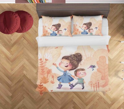 3D Forest Birds Boy Girl Watercolor Quilt Cover Set Bedding Sets Pillowcases 64