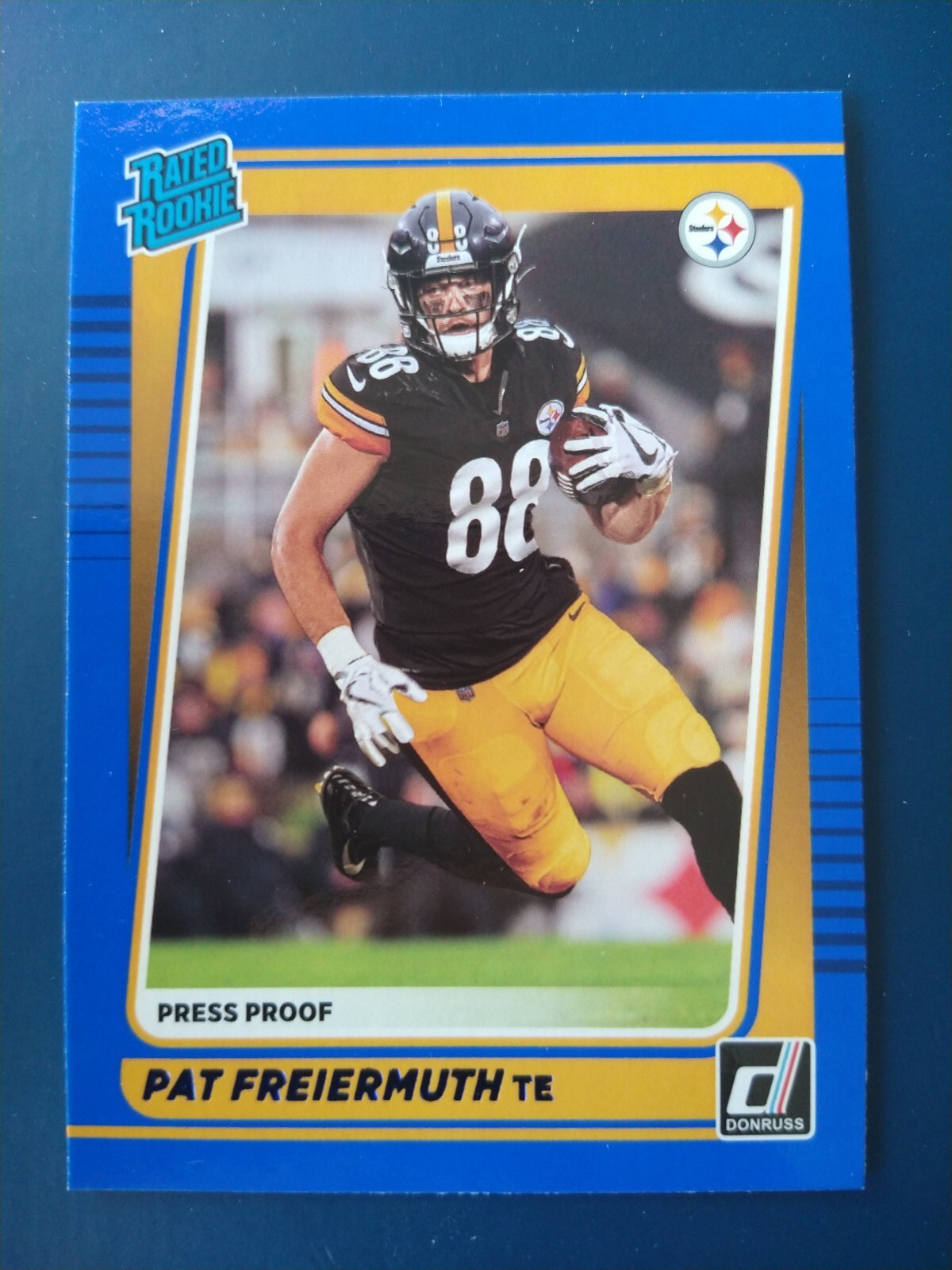 2021 Donruss Press Proof BLUE Pat Freiermuth #281 Steelers Rated Rookie RC