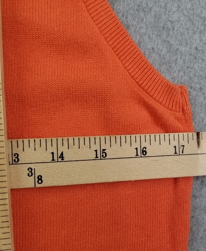 Croft & Barrow Tank Top Womens Small S Orange Cable Knit Sleeveless Stretch Knit - Picture 9 of 10