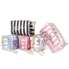 Makeup Organizer Bag Toiletry Gold Cosmetic Pouch Case Clutch Handle Travel Wash