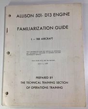 Eastern Airlines Lockheed L-188 1968 Rare Prop Allison 501-D13 Mechanic Guide