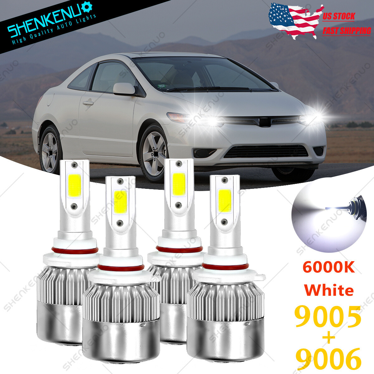 For Honda Civic 2006 2007 2008 2009 2010 2011 Combo LED Headlights