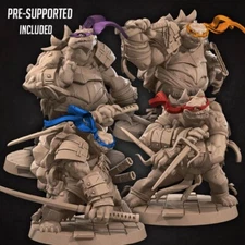 Tortle Samurais by Bite the Bullet  | D&D | DnD | Miniature 