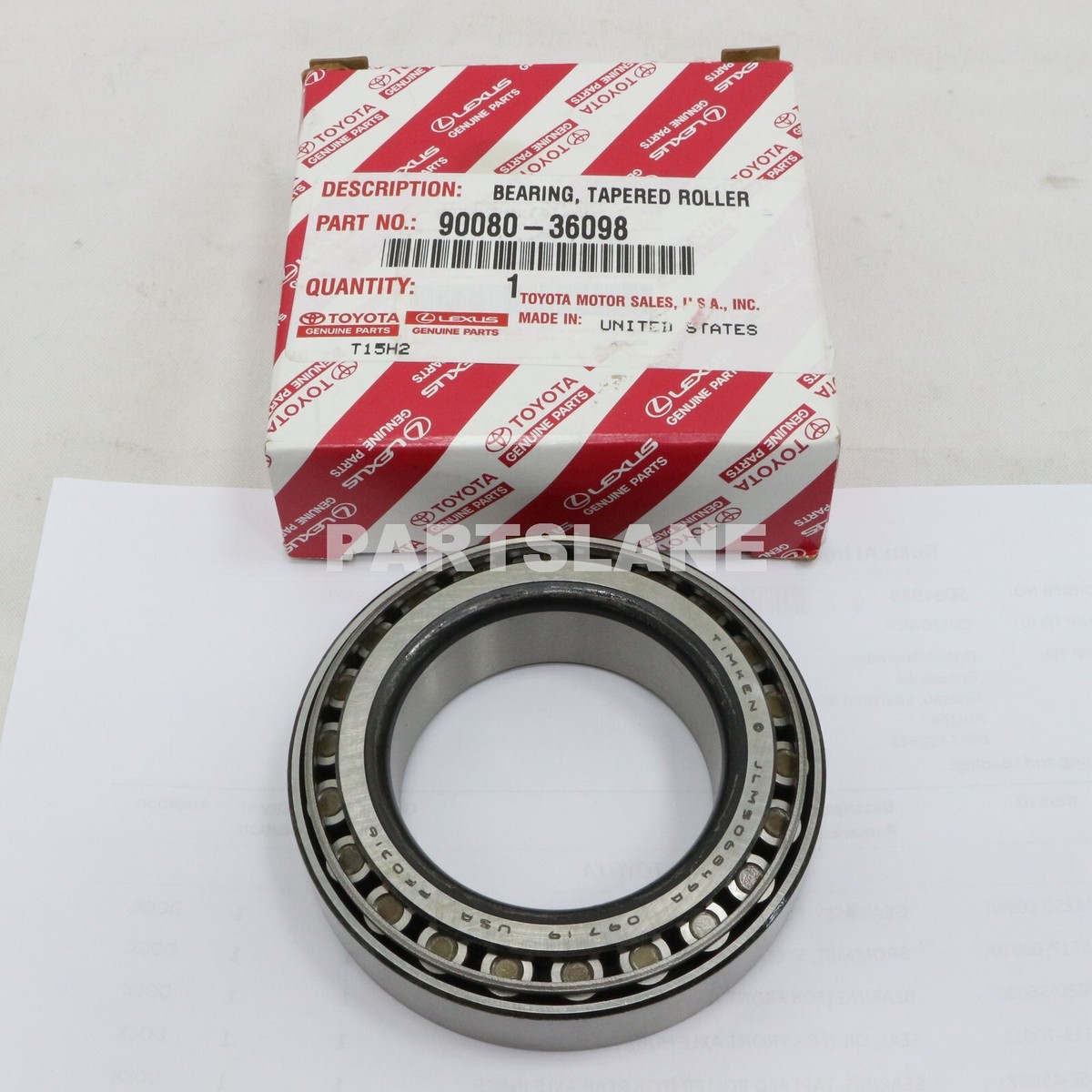 ribon 90080-36098 Toyota OEM Genuine BEARING (FOR FRONT AXLE HUB