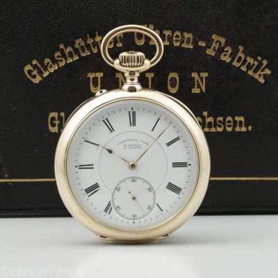 Uhrenfabrik Union Anker-Chronometer Taschenuhr 18k Gold, Original