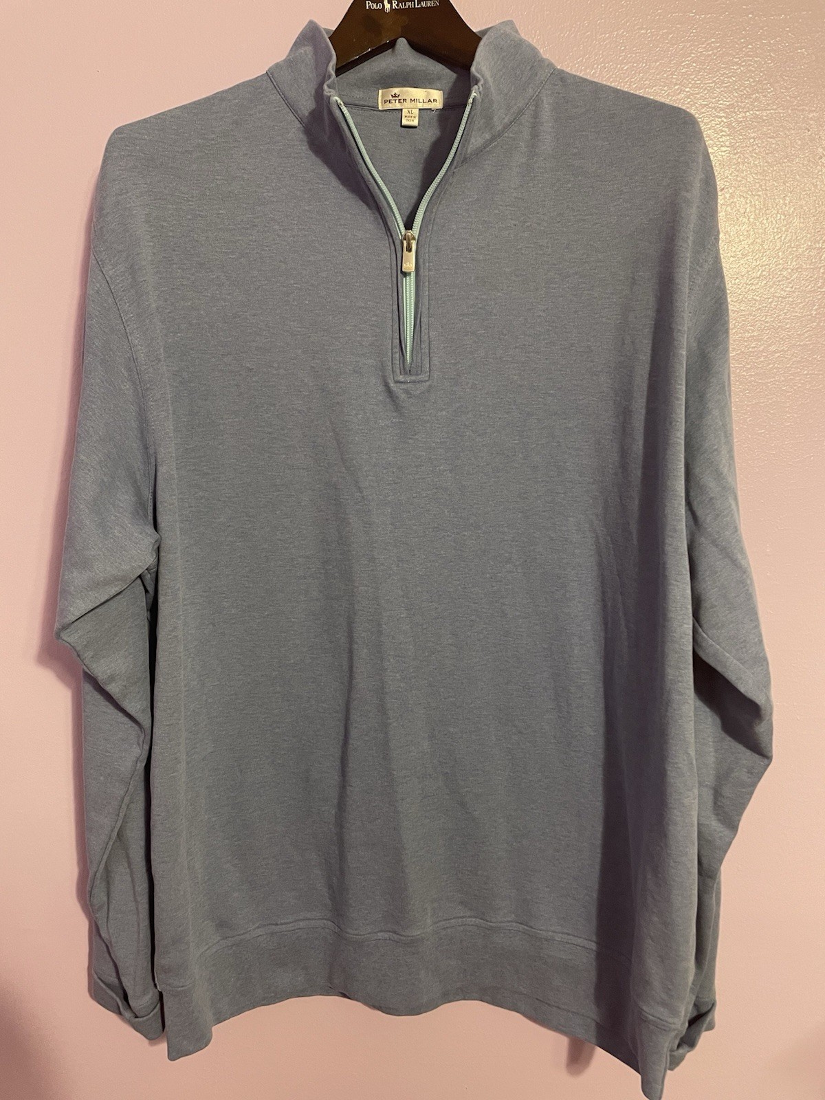 Peter Millar Crown Comfort Interlock Quarter-zip Pullover Men’s XL Blue Golf