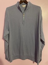 Peter Millar Crown Comfort Interlock Quarter-zip Pullover Men s XL Blue Golf