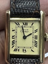 Vintage Must De Cartier Tank Argent 925 Lady Roman Great Condition Box 6