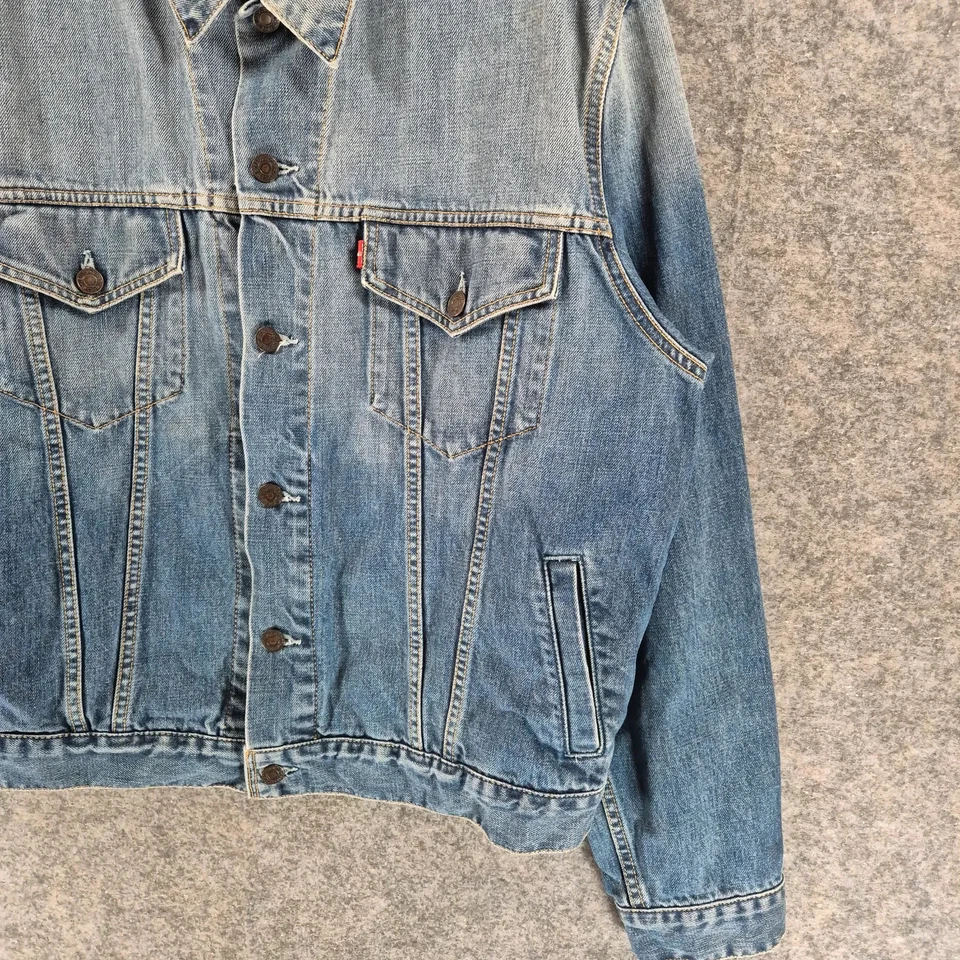 Levi Strauss & Co. Womans  Denim Jacket Blue Cotton Collared Button Size L, photo 4 of 5